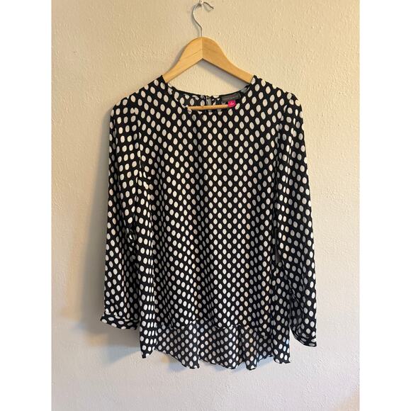 Vince black and white polka dot blouse - Picture 1 of 7